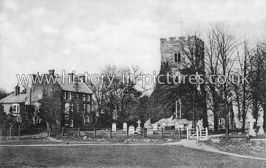 Church and Rectory, North Ockendon, Essex. c.1909